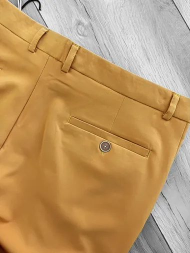 Pantaloni barbati eleganti mustar B1734 F4-5.1 * 